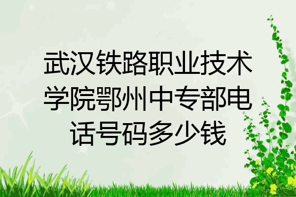 武汉铁路职业技术学院鄂州中专部电话号码多少钱