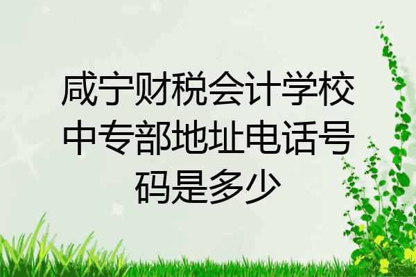 咸宁财税会计学校中专部地址电话号码是多少