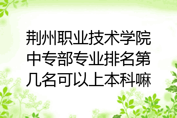 荆州职业技术学院中专部专业排名第几名可以上本科嘛