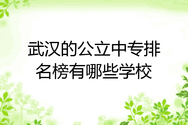 武汉的公立中专排名榜有哪些学校