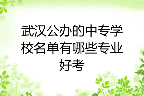 武汉公办的中专学校名单有哪些专业好考
