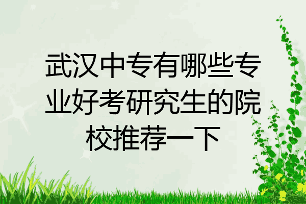 武汉中专有哪些专业好考研究生的院校推荐一下