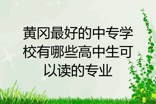 黄冈最好的中专学校有哪些高中生可以读的专业