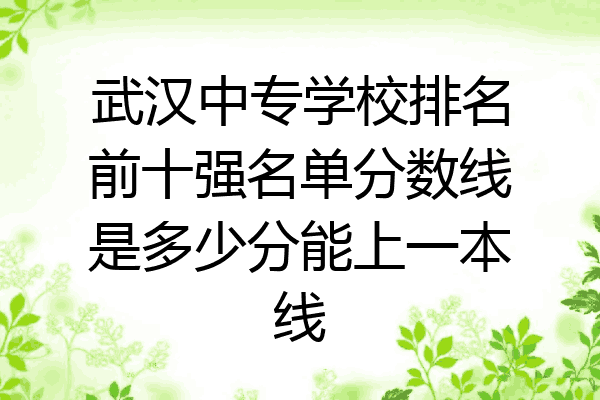 武汉中专学校排名前十强名单分数线是多少分能上一本线