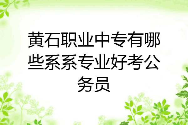 黄石职业中专有哪些系系专业好考公务员