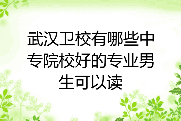 武汉卫校有哪些中专院校好的专业男生可以读