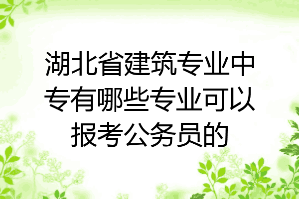湖北省建筑专业中专有哪些专业可以报考公务员的