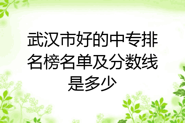 武汉市好的中专排名榜名单及分数线是多少
