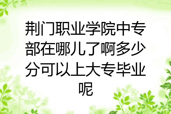 荆门职业学院中专部在哪儿了啊多少分可以上大专毕业呢