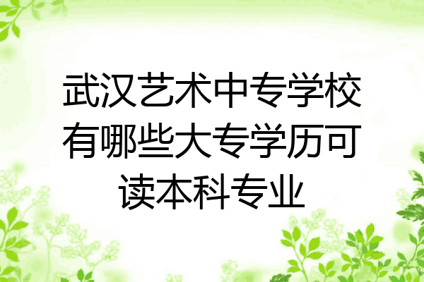 武汉艺术中专学校有哪些大专学历可读本科专业
