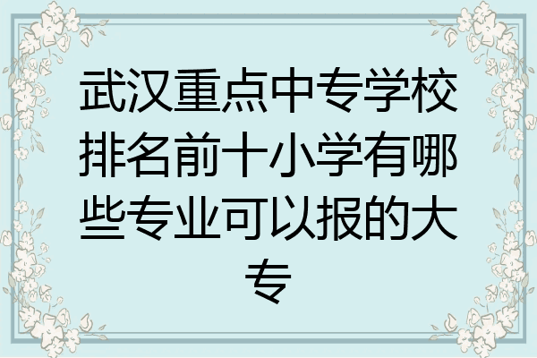 武汉重点中专学校排名前十小学有哪些专业可以报的大专