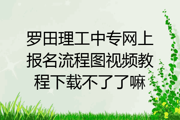 罗田理工中专网上报名流程图视频教程下载不了了嘛