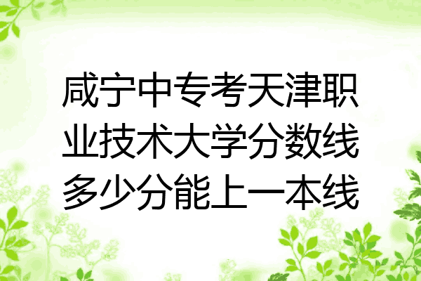 咸宁中专考天津职业技术大学分数线多少分能上一本线