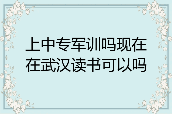 上中专军训吗现在在武汉读书可以吗