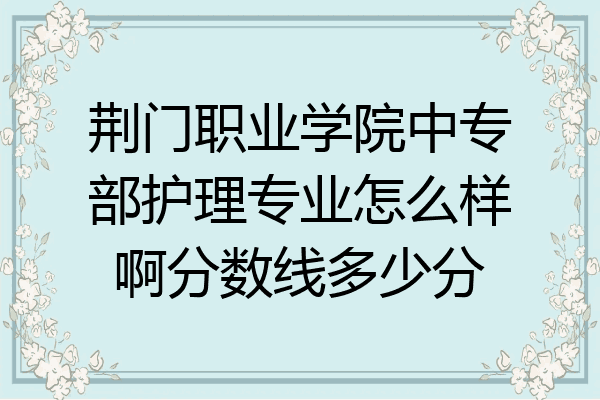 荆门职业学院中专部护理专业怎么样啊分数线多少分