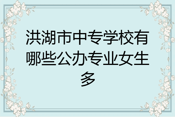 洪湖市中专学校有哪些公办专业女生多