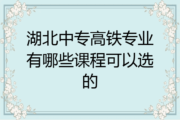 湖北中专高铁专业有哪些课程可以选的