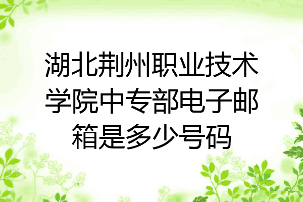湖北荆州职业技术学院中专部电子邮箱是多少号码