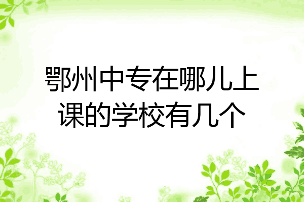 鄂州中专在哪儿上课的学校有几个