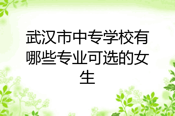 武汉市中专学校有哪些专业可选的女生
