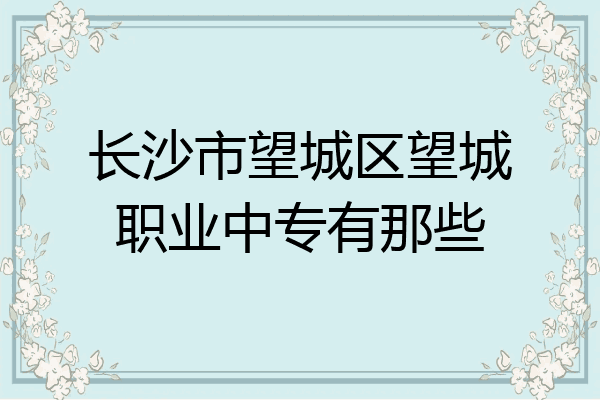 长沙市望城区望城职业中专有那些