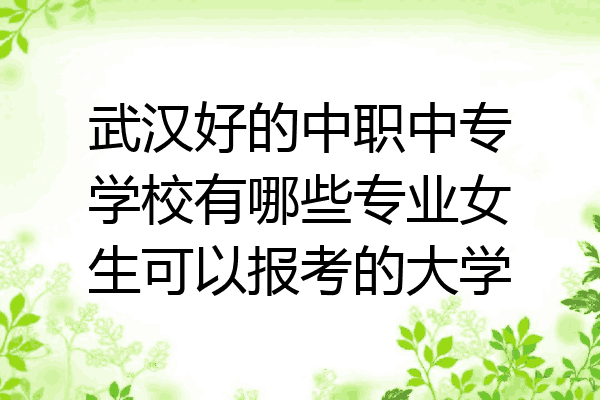 武汉好的中职中专学校有哪些专业女生可以报考的大学