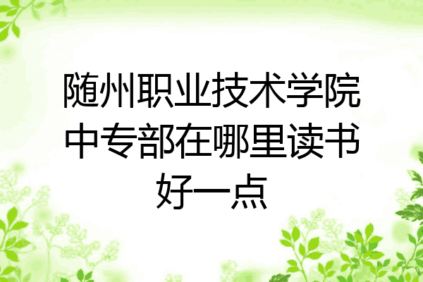随州职业技术学院中专部在哪里读书好一点