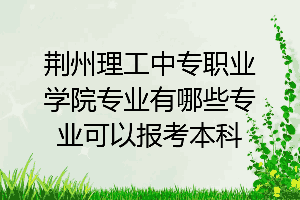 荆州理工中专职业学院专业有哪些专业可以报考本科