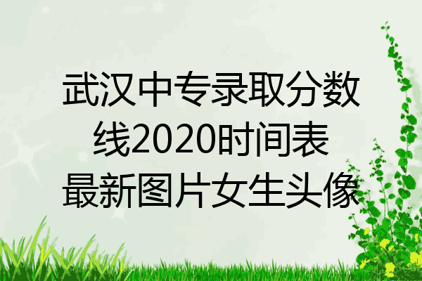 武汉中专录取分数线2020时间表最新图片女生头像
