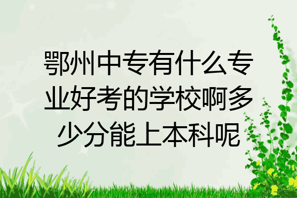鄂州中专有什么专业好考的学校啊多少分能上本科呢