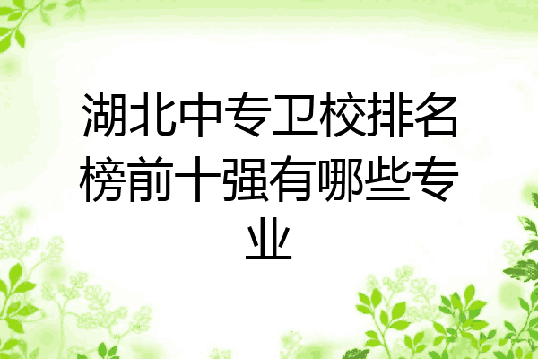湖北中专卫校排名榜前十强有哪些专业