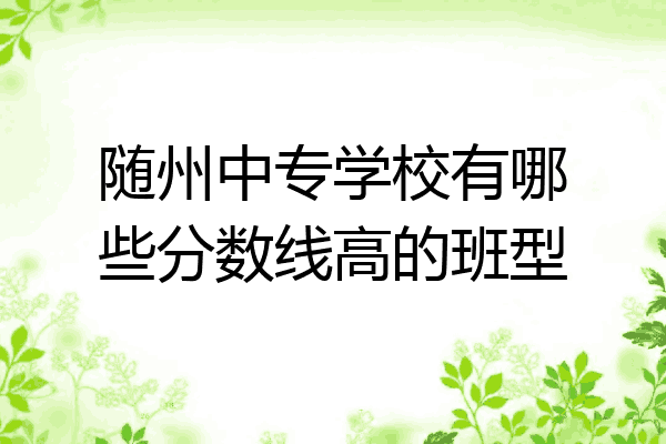 随州中专学校有哪些分数线高的班型