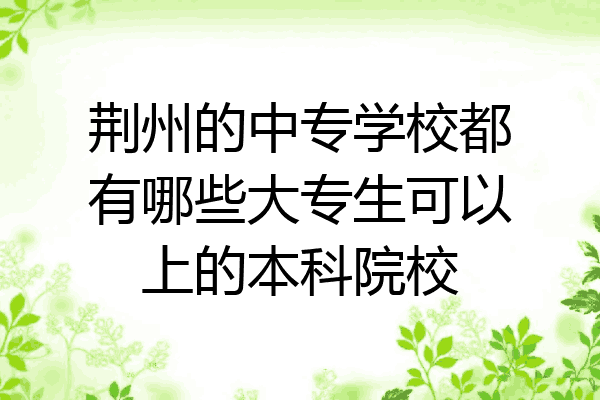 荆州的中专学校都有哪些大专生可以上的本科院校