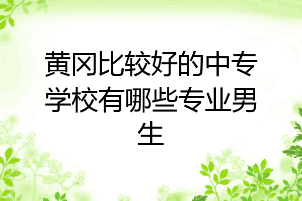 黄冈比较好的中专学校有哪些专业男生
