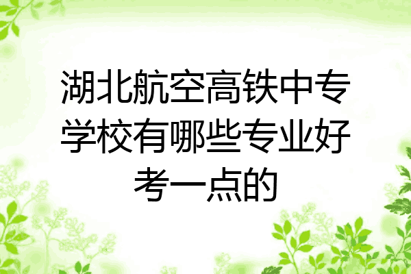 湖北航空高铁中专学校有哪些专业好考一点的
