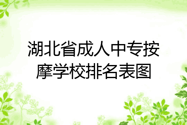 湖北省成人中专按摩学校排名表图