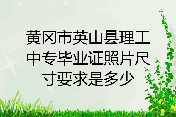 黄冈市英山县理工中专毕业证照片尺寸要求是多少