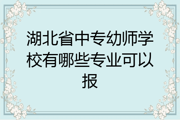 湖北省中专幼师学校有哪些专业可以报