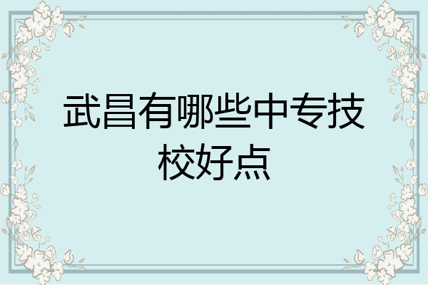武昌有哪些中专技校好点