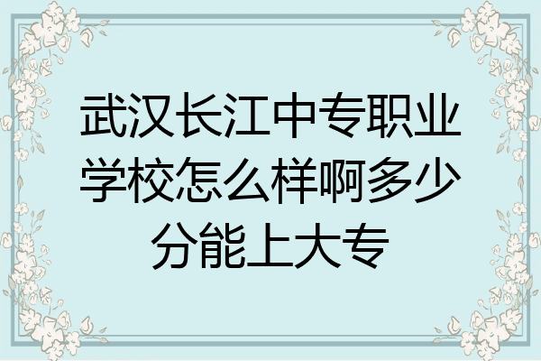 武汉长江中专职业学校怎么样啊多少分能上大专