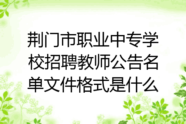 荆门市职业中专学校招聘教师公告名单文件格式是什么