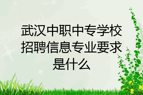 武汉中职中专学校招聘信息专业要求是什么