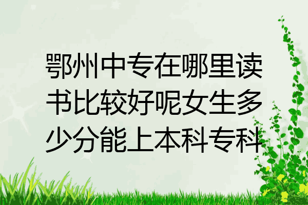 鄂州中专在哪里读书比较好呢女生多少分能上本科专科