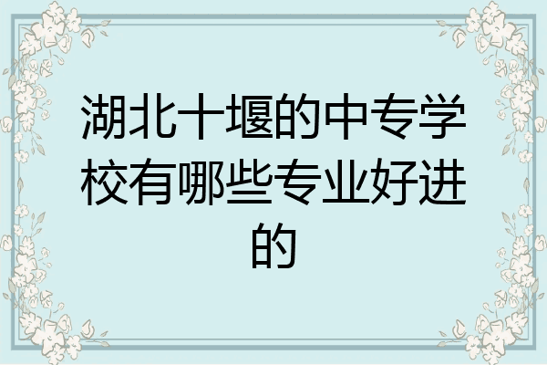 湖北十堰的中专学校有哪些专业好进的