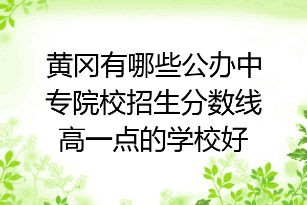 黄冈有哪些公办中专院校招生分数线高一点的学校好
