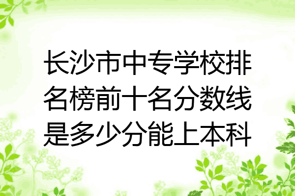 长沙市中专学校排名榜前十名分数线是多少分能上本科