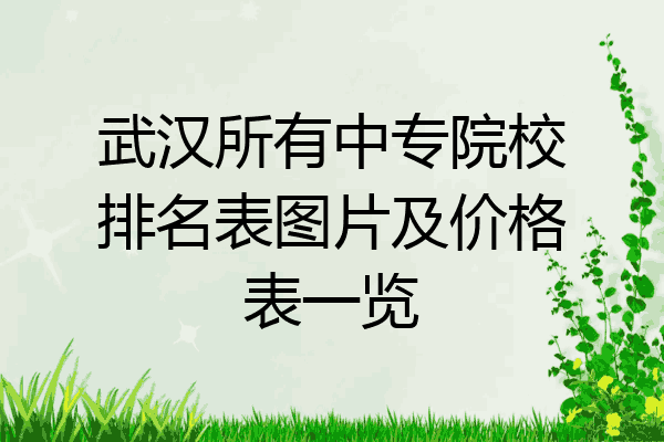武汉所有中专院校排名表图片及价格表一览