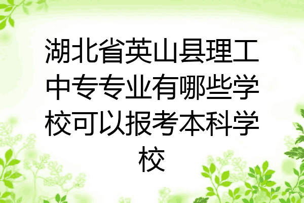 湖北省英山县理工中专专业有哪些学校可以报考本科学校