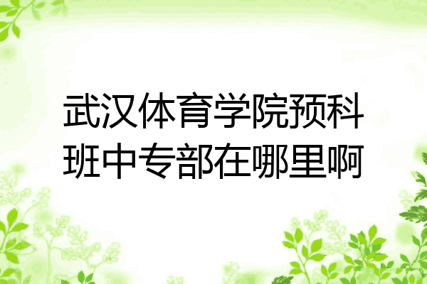 武汉体育学院预科班中专部在哪里啊