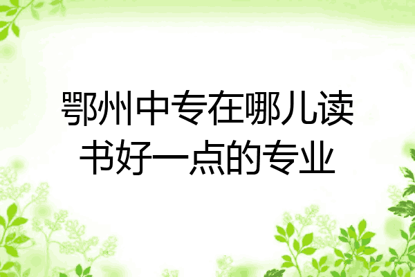 鄂州中专在哪儿读书好一点的专业